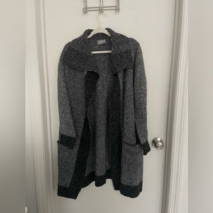 Black and grey cardigan sweater